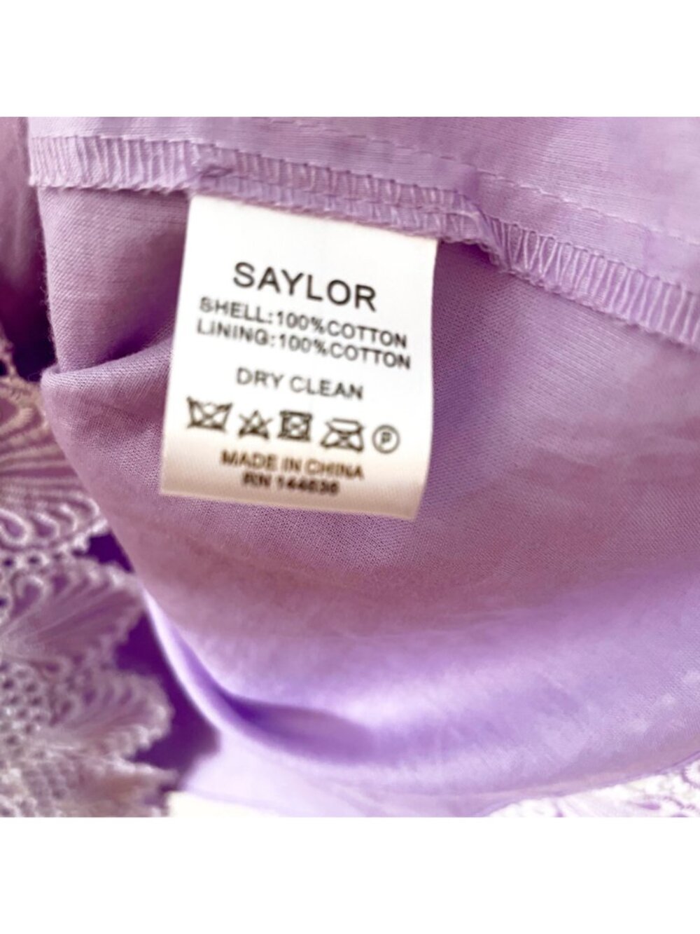 Tuckernuck Saylor Lilac Eyelet Seashell Blouse, Size Medium - Picture 5 of 6